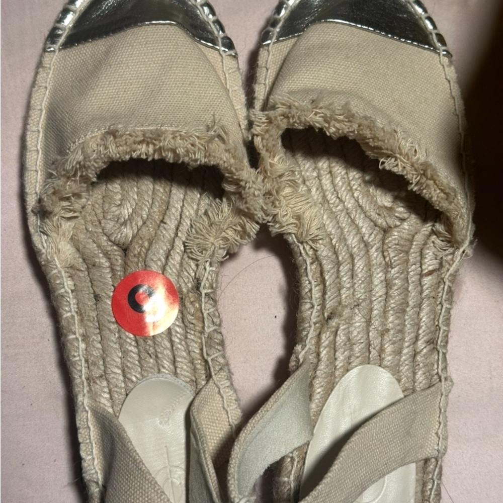 Stradivarius Silver and Beige Espadrilles Size 6